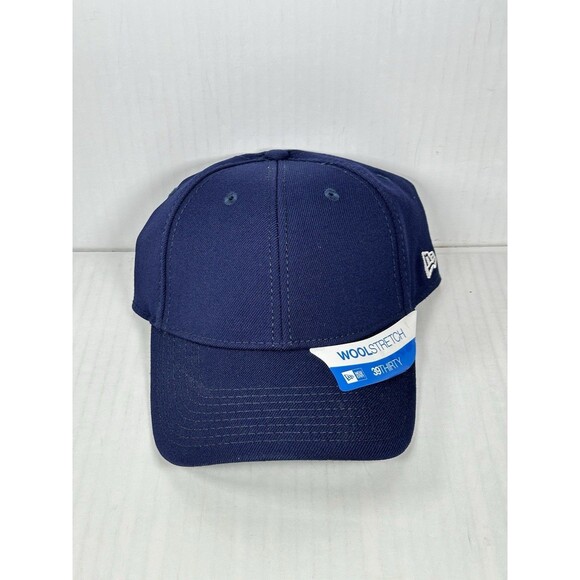 Size M/L New Era 39THIRTY Wool Stretch Fit Navy Blue Blank Hat Cap BRAND NEW - Picture 1 of 5